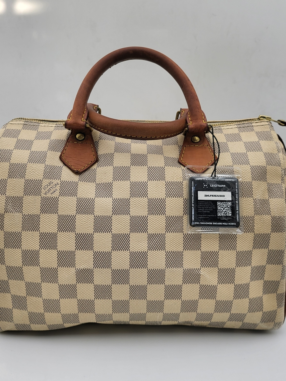Louis Vuitton Damier Azur Speedy 30 Satchel, Authentic W/COA....